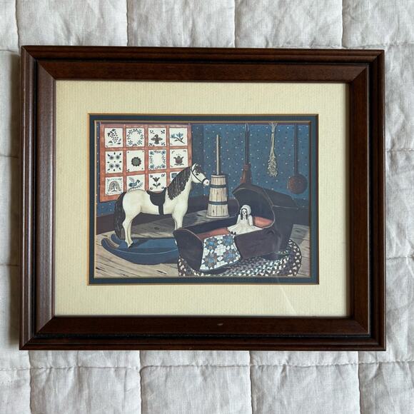 Baby Nursery Scandinavian Folk Art Cottagecore Vintage - Picture 1 of 5